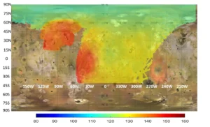 Temperature gradient by the Microwave Radiometer instrument - Credit NASA, JPL-Caltech, SwRI, USGS